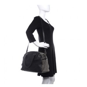 Christian Loubatin Calfskin Panettone Spiked Large Ranch Black